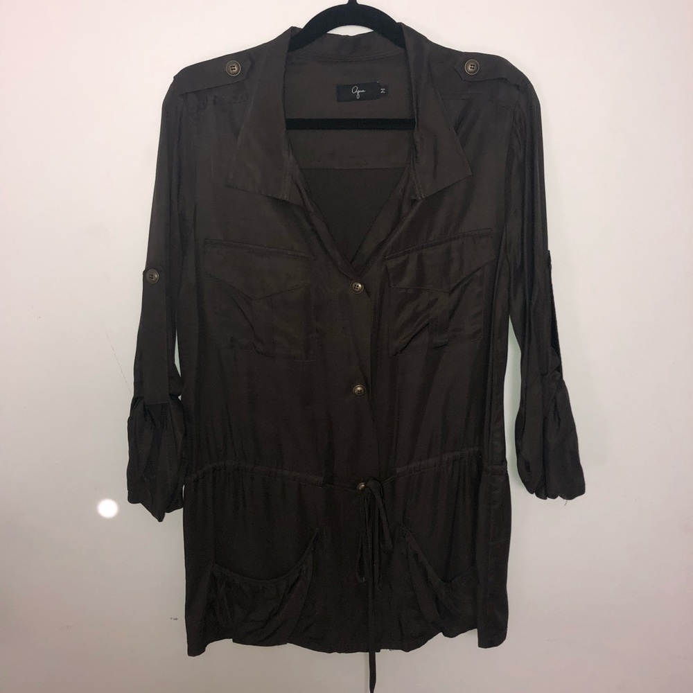 Army Green Button Down
